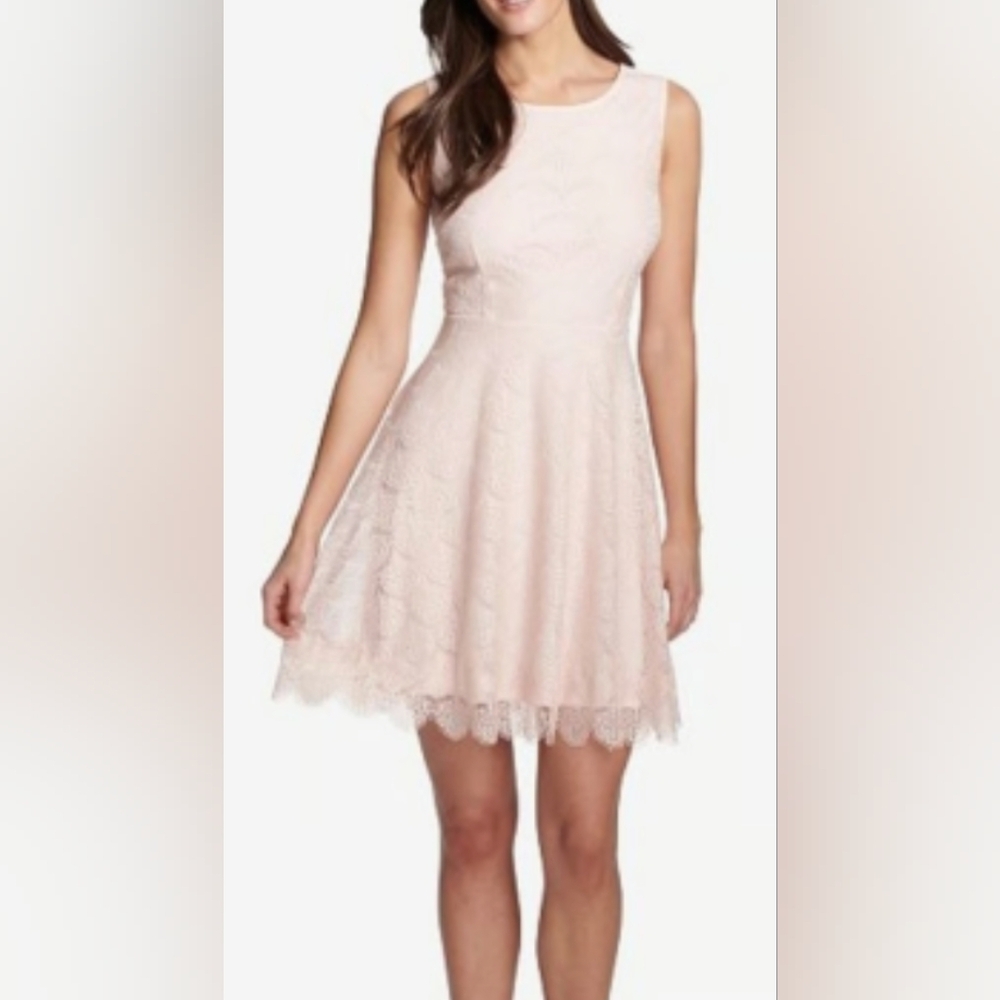 Kensie Babydoll Pink Lace Dress